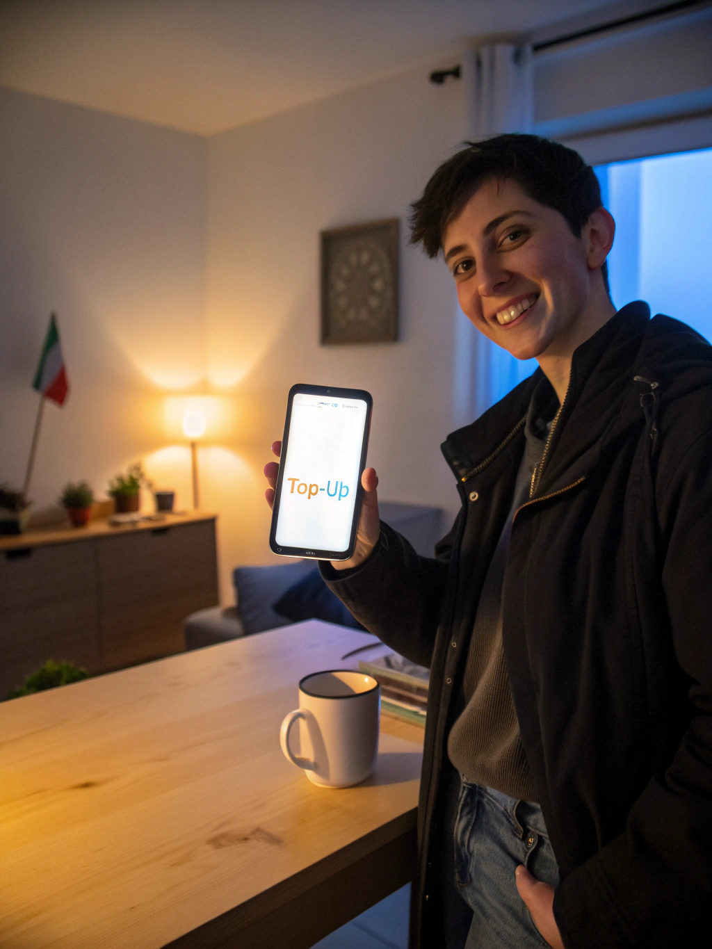 Cliente soddisfatto con telefono